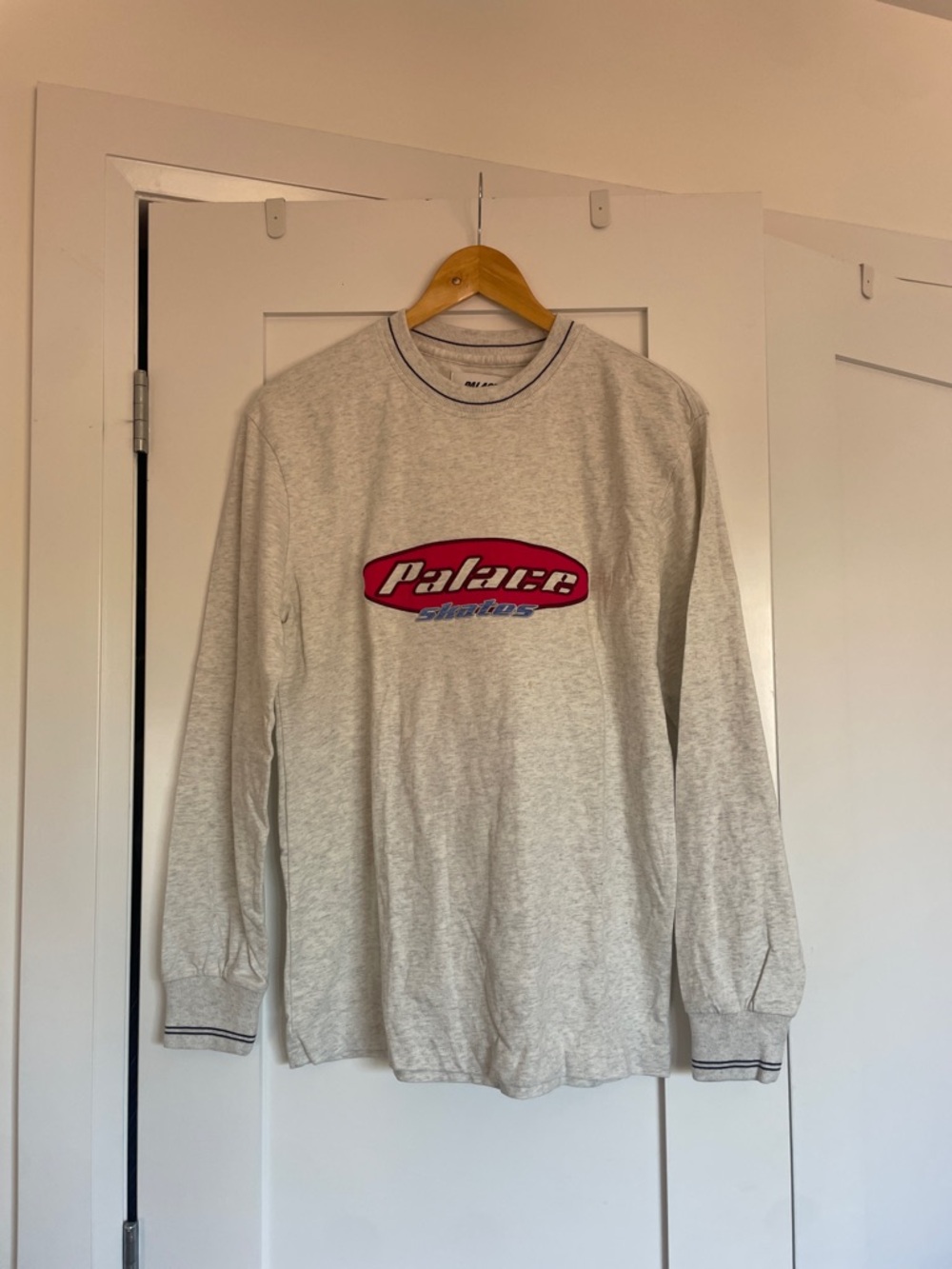 PALACE Cream Long Sleeve Tee with Black Logo